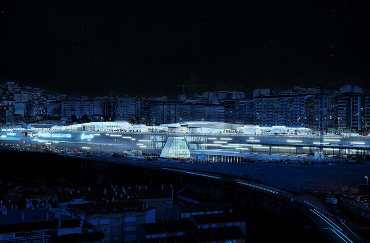 Vialia Estacion de Vigo nocturna